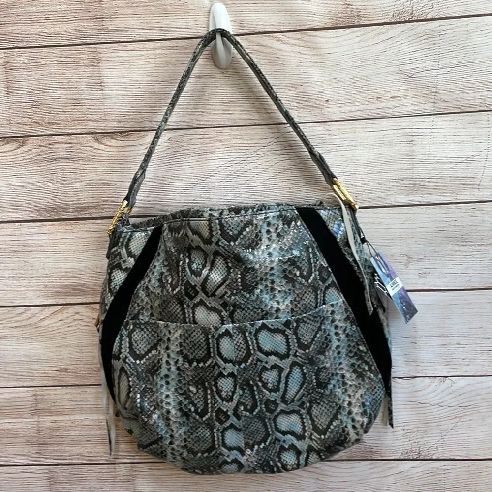 NEW WITH TAGS AIMEE KESTENBERG NIGHT IS YOUNG‎ LEATHER HOBO BAG IN PYTHON PRINT